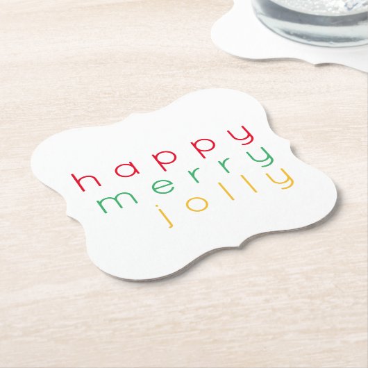 HAPPY MERRY JOLLY Bracket Paper Untersetzer (angewinkelt)