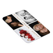Happy Merry Jolly Family 4 Foto Collage Holiday Magnet (Rechte Seite)
