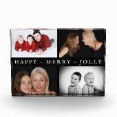 Happy Merry Jolly Foto Collage Holiday Block (Vorderseite)