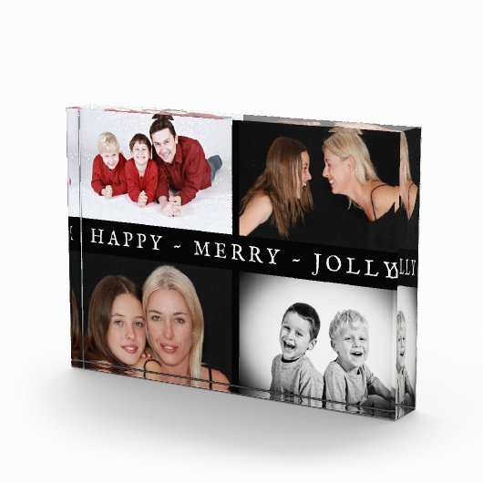Happy Merry Jolly Foto Collage Holiday Block (Rechts)