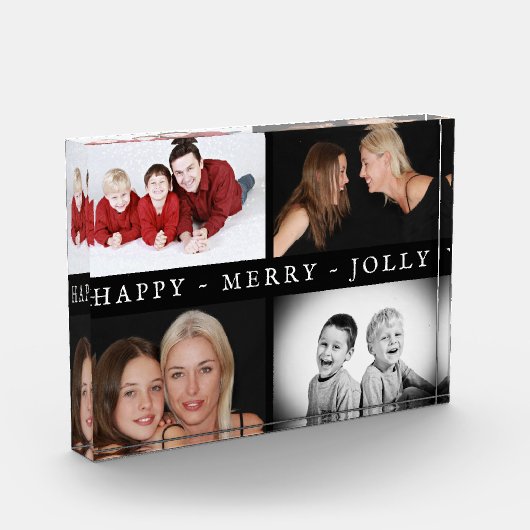 Happy Merry Jolly Foto Collage Holiday Block (Links)