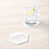 HAPPY MERRY JOLLY Hexagon Paper Untersetzer (Vor Ort)