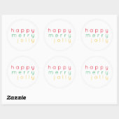 HAPPY MERRY JOLLY Large Round Stickers (Blatt)