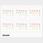 HAPPY MERRY JOLLY Large Square Stickers (Blatt)