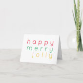 HAPPY MERRY JOLLY Note Card Feiertagskarte (Rückseite)