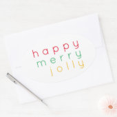 HAPPY MERRY JOLLY Oval Stickers (Umschlag)