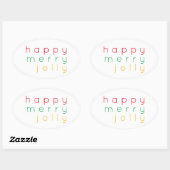 HAPPY MERRY JOLLY Oval Stickers (Blatt)