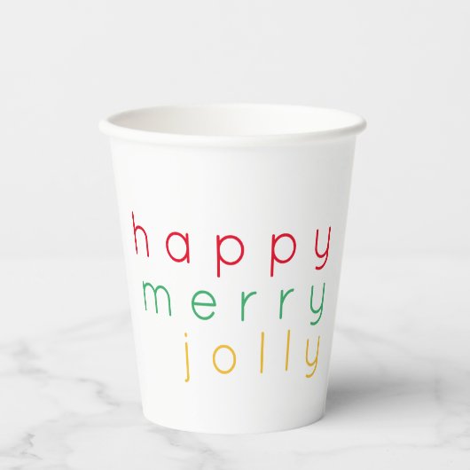 HAPPY MERRY JOLLY Paper Cups Pappbecher (Vorderseite)