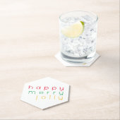 HAPPY MERRY JOLLY Point Hexagon Paper Untersetzer (Vor Ort)