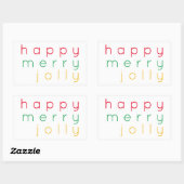 HAPPY MERRY JOLLY Rectangle Stickers (Blatt)