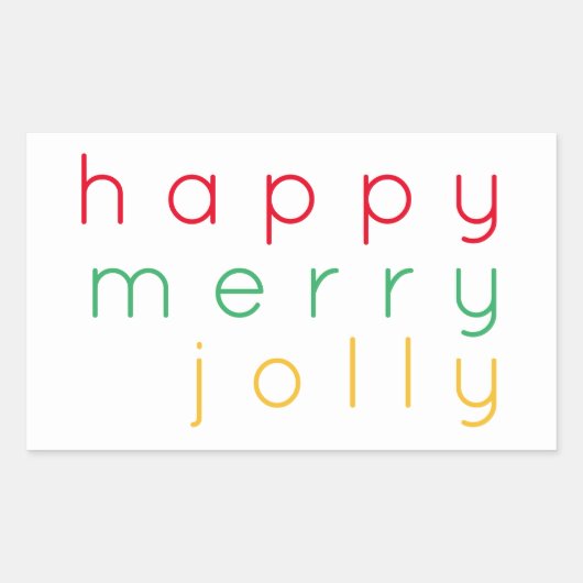 HAPPY MERRY JOLLY Rectangle Stickers (Vorderseite)