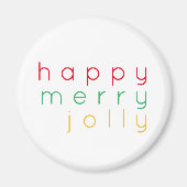 HAPPY MERRY JOLLY Round Magnet (Vorne)