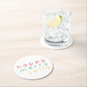 HAPPY MERRY JOLLY Round Paper Untersetzer (Vor Ort)