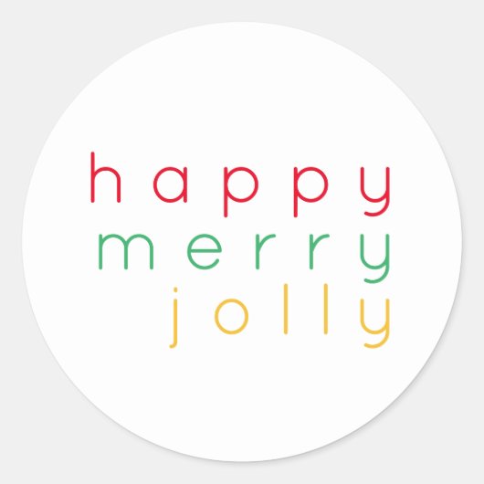 HAPPY MERRY JOLLY Small Round Stickers (Vorderseite)