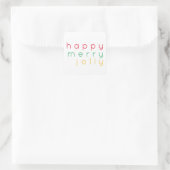 HAPPY MERRY JOLLY Small Square Stickers (Tasche)