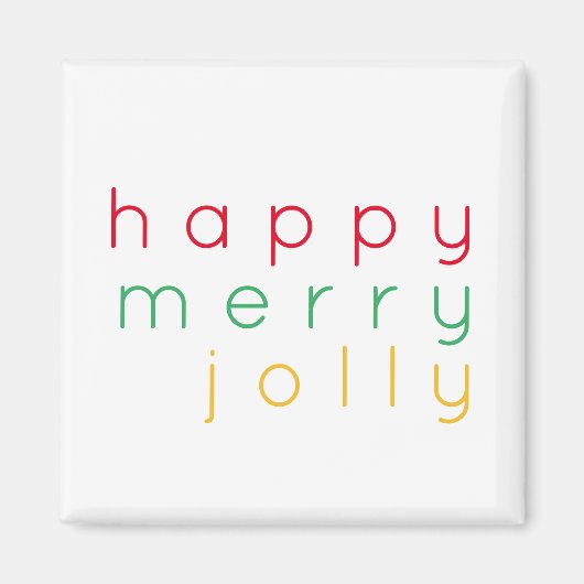 HAPPY MERRY JOLLY Square Magnet (Vorne)