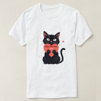 Happy Mew Jahr 2025 lustige Katze neues Jahr T-Shirt