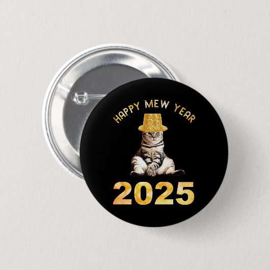 Happy Mew Year 2025 Button (Vorne & Hinten)