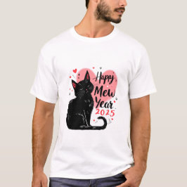Happy Mew Year 2025 Funny Cat New Years T-Shirt