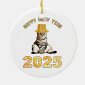Happy Mew Year 2025 Keramik Ornament (Hinten)