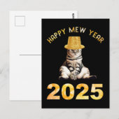 Happy Mew Year 2025 Postkarte (Vorne/Hinten)