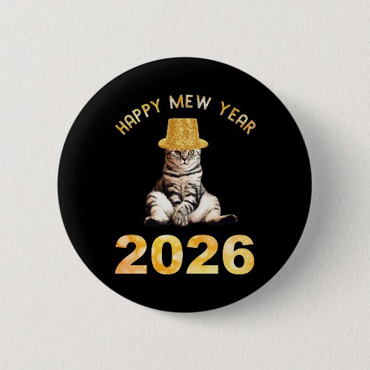 Happy Mew Year 2026 Button (Vorderseite)