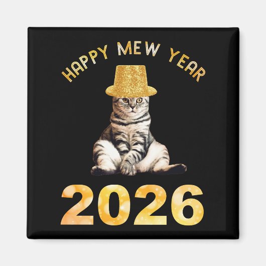 Happy Mew Year 2026 Magnet (Vorne)