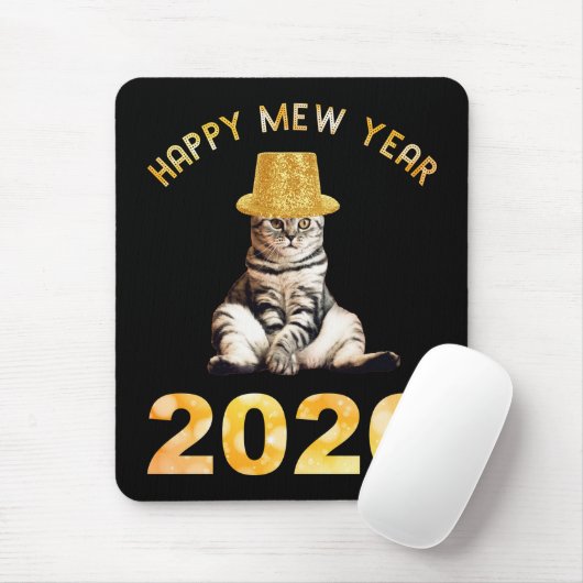 Happy Mew Year 2026 Mousepad (Mit Mouse)