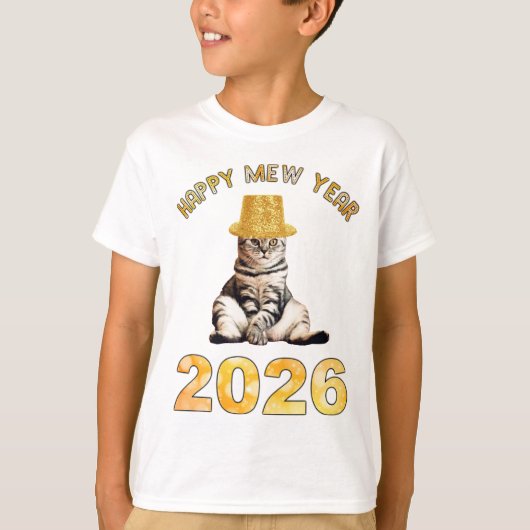 Happy Mew Year 2026 T-Shirt (Vorderseite)