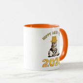 Happy Mew Year 2026 Tasse (VorderseiteRechts)