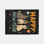 Happy Mew Year Cat Party  Fleecedecke (Vorderseite (Horizontal))