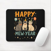 Happy Mew Year Cat Party  Mousepad (Mit Mouse)