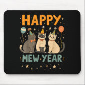Happy Mew Year Cat Party  Mousepad (Vorne)