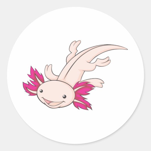 Happy Mexican Axolotl Runder Aufkleber (Vorderseite)