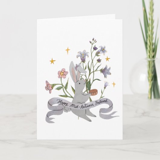 Happy Mid Herbst Festival | Mooncake Card Karte (Vorderseite)