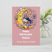 Happy Mid Herbst Festival Princess Feiertagskarte (Stehend Vorderseite)