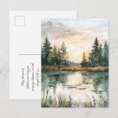 Happy Midsommer Nordic Postkarte (Vorne/Hinten)