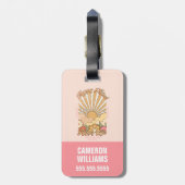 Happy Mind Happy Life Hippy Groovy Vibes Gepäckanhänger (Rückseite vertikal)