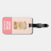 Happy Mind Happy Life Hippy Groovy Vibes Gepäckanhänger (Rückseite horizontal)