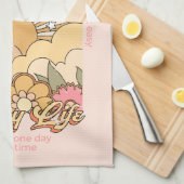 Happy Mind Happy Life Hippy Groovy Vibes Geschirrtuch (Viertel Falte)