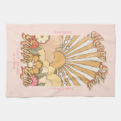 Happy Mind Happy Life Hippy Groovy Vibes Geschirrtuch (Horizontal)