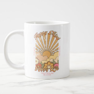 Happy Mind Happy Life Hippy Groovy Vibes Jumbo-Tasse