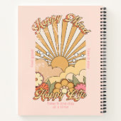 Happy Mind Happy Life Hippy Groovy Vibes Notizblock (Rückseite)