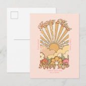 Happy Mind Happy Life Hippy Groovy Vibes Postkarte (Vorne/Hinten)