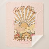 Happy Mind Happy Life Hippy Groovy Vibes Sherpadecke (Vorderseite)