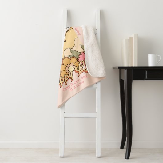 Happy Mind Happy Life Hippy Groovy Vibes Sherpadecke (Beispiel)