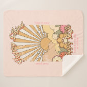 Happy Mind Happy Life Hippy Groovy Vibes Sherpadecke (Vorderseite (Horizontal))