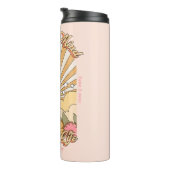 Happy Mind Happy Life Hippy Groovy Vibes Thermosbecher (Nach rechts gedreht)