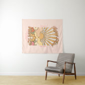 Happy Mind Happy Life Hippy Groovy Vibes Wandteppich (Beispiel (Horizontal))