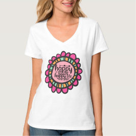 Happy Mind Happy Life Motivierend Grafik Design T-Shirt